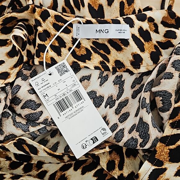 NWT Mango Leopard Print Long Slip Midi Dress Medium - Picture 15 of 16